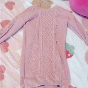 Pink Cable Knit Sweater